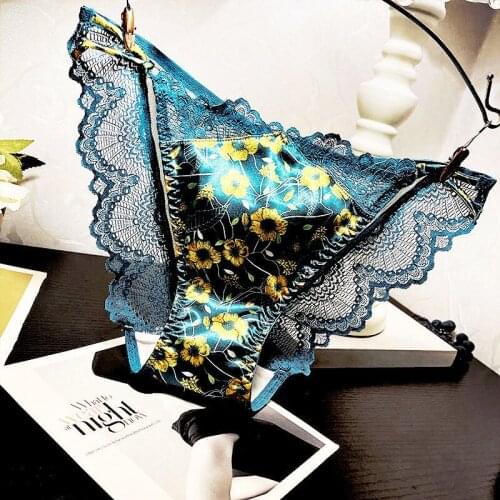 Cute Daisy Womens Panties Underwear Seamless Sport Briefs Low Waist Female Underpants Hollow Out Panty Sexy Lace Lady Lingerie