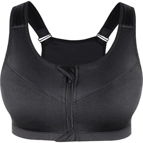 Hot Women Zipper Push Up Sports Bras Vest Underwear Shockproof Breathable Gym Fitness Athletic Running Yoga Sport Tops