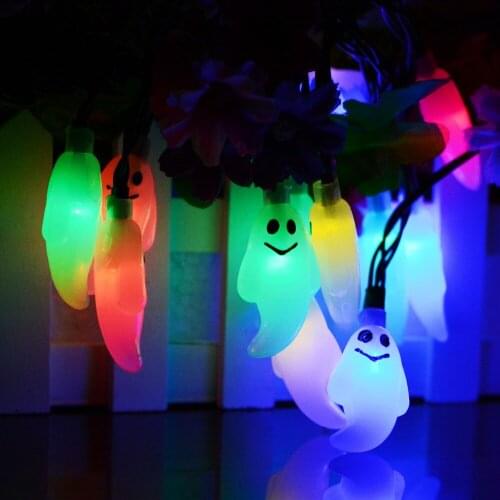 2018 Halloween led string Light 2M 20Leds Ghost Waterproof holiday led lighting EU/US plug outdoor decoration lamp