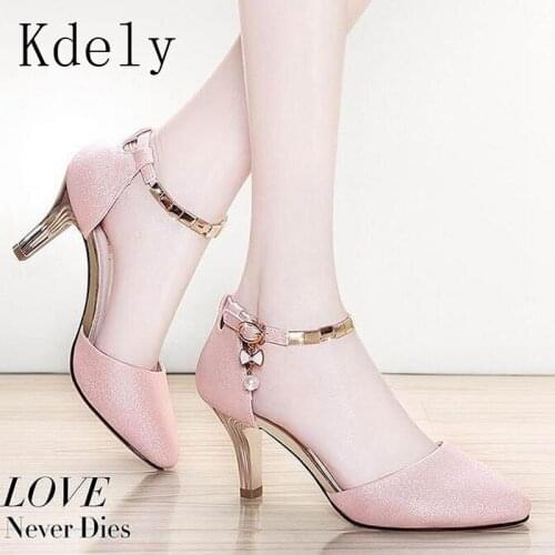 Summer Women Shoes Pointed Toe Pumps Dress Shoes Thin High Heels Boat Shoes Wedding Shoes tenis feminino Side with 35-40