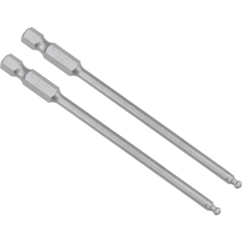 Uxcell 2 Pcs H3 (3mm) Ball End Screwdriver Bits S2 Steel Magnetic 3.9 Inch Long Drill Bit with 1/4 Inch Hex Shank for Drill