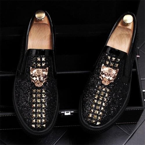 Mens Designer Shoes banquet prom dress printing rivet shoes flat platform sneaker Womens casual shoes zapatos de hombre A25