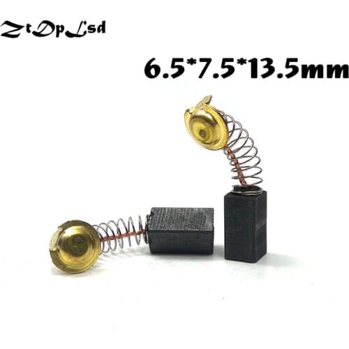 ZtDpLsd 2 Pcs/Pairs 6.5x7.5x13.5mm Mini Drill Electric Grinder Replacement Carbon Brushes Spare Parts for Electric Rotary Tool