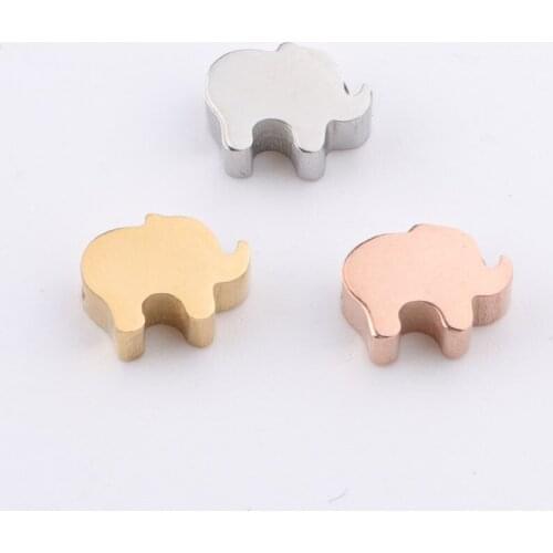 1Pcs Stainless Steel Elephant Spacer Loose Bead Pendants Fashion Jewelry Making Findings DIY Charms Handmade 6*8mm