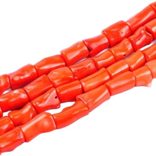 1pack/lot High quality irregular cylinder shape orange red coral loose spacer beads DIY for bracelet necklace jewelry making