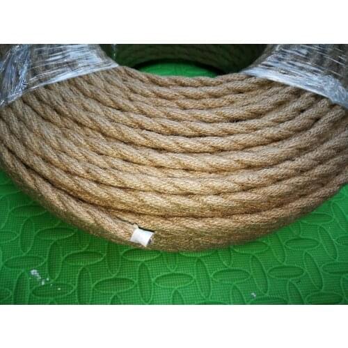 10M 2x0.75mm Hemp Rope Wire Retro DIY Braided Fabric Electrical Wires Cable Twin Twisted Pendant Lamp Cable Wire