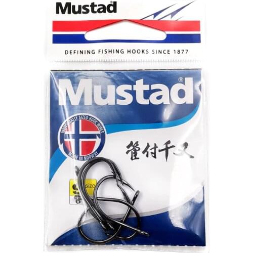 Mustad Hooks 10104sp-bn # for Sea Fishing High Carbon Steel Hook 10 Packs/lot Carp Hooks Pesca Anzol Sea Tackle Accessories Tool