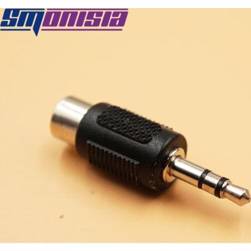 Smonisia 100pcs 3.5mm Mono Male to RCA Female Jack 3.5 Plug to AV Audio Connector Adapter