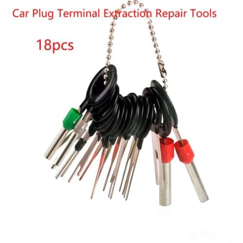 18pcs Auto Car Plug Circuit Board Wire Harness Terminal Extraction Disassembled Crimp Pin Back Needle Remove Tool Kit