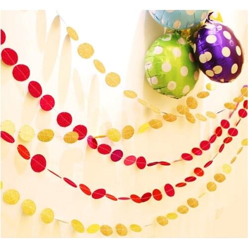 4meter shiny golden slivery paper Flag Party bell garland Decoration Banner Bunting for birthday wedding event