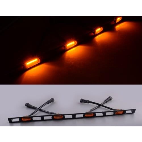 4 LED Front Bumper Hood Grille Amber Light Clearance Lamp Exterior Fit for Toyota Tacoma 2012 2013 2014 2015 Car Accessories
