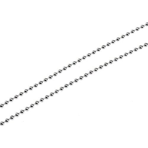 5 Yards 316L Stainless Steel 1.5mm 2.0mm 2.4mm Round Ball Beaded Bulk Chain Fit DIY Handmade Ball Chain Necklace Jewelry Making