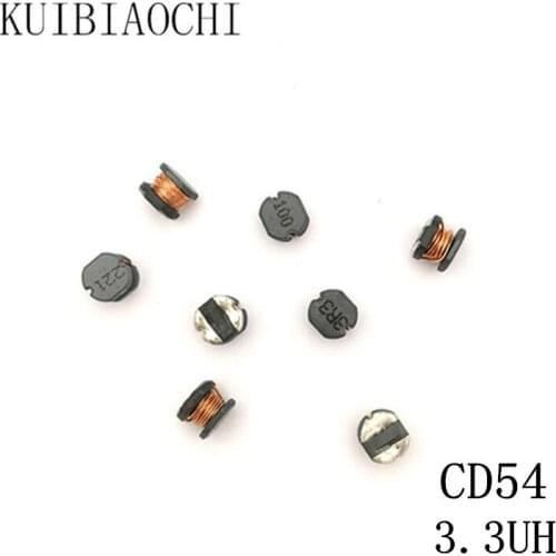 50pcs/LOT SMD Power Inductor CD54 3.3UH 3R3 5.8*5.2*4.5MM Unshielded winding inductor