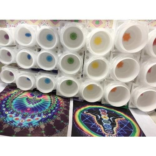 7 chakras design set 7"-12" Chakra Tuned set of 7 PCS CDEFGAB Frosted Quartz Crystal Singing Bowls in Perfect Pitch