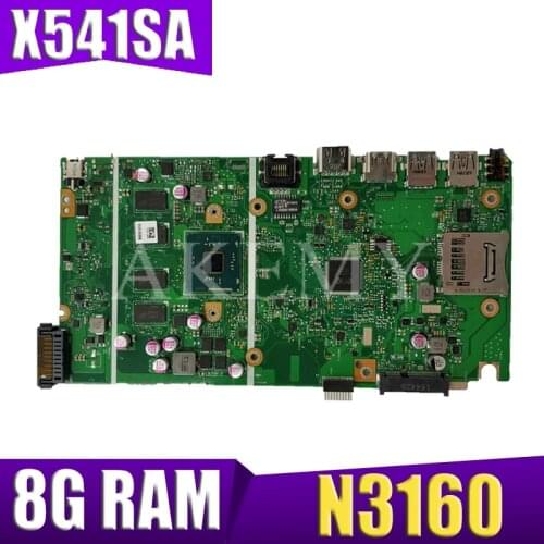 Akemy X541SA motherboard For ASUS X541SA X541S F541S CPU/N3160 8GB/Memory laptop motherboard tested 100% work original mainboard