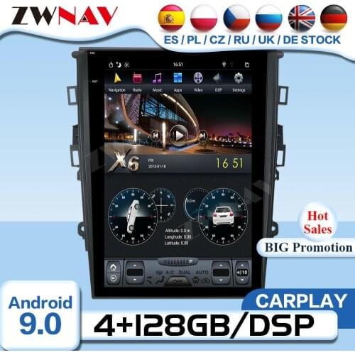 Carplay Tesla Screen Android Video For Ford Mondeo Fusion MK5 2013 2014 2015 2016 2017 GPS Radio Receiver Audio Stereo Head Unit