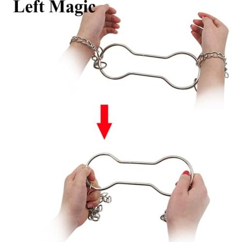 Chain Shackle Escape Handcuff Escape - Silver Color Magic Tricks Stage Close-Up Street Accessories Gimmick Comedy Mentalism