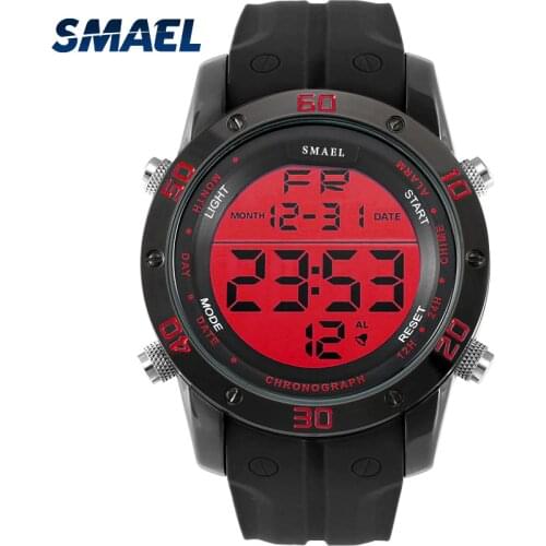 Big Dial Digital Watch IP Alloy Sport Watches Men Silicone Watchband Water Resistant Digital Watch Alarm Wristwatch Men Gift
