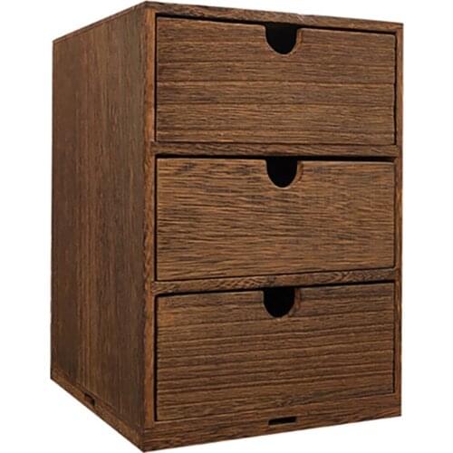 1pcs Wooden Three Layer Wooden Reusable Pulling Type Durable Drawer Box Storage Organizer Sorting Box Office Home Restaurant