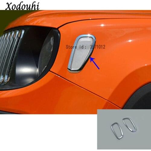For Jeep Renegade 2016 2017 2018 2019 2020 Car Turn Head Side Fog Light Cornering Lamp Frame Stick ABS Chrome Cover Trim Panel