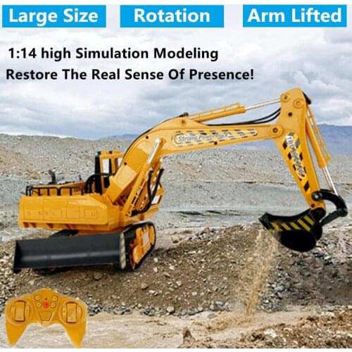 High Simulation Alloy 2.4G RC Excavator Remote Control Truck Engineering Vehicle Bucket Lifted 680 Rotation Arm Lifted Loading
