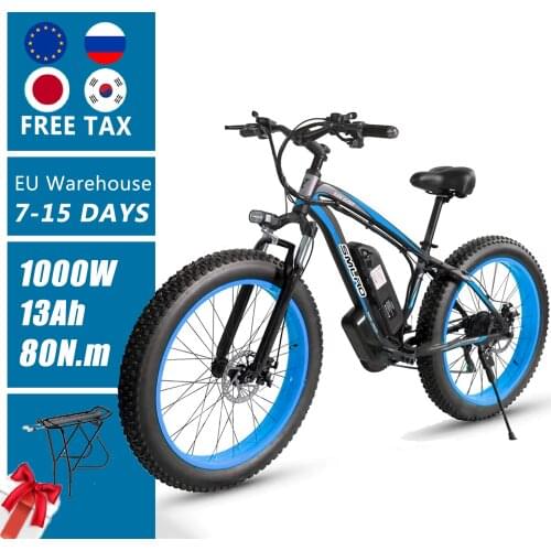 Electric Mountain Bike 26" Electric Bike 1000W Motor with Removable Li-Ion Battery 48V 13Ah Professional 21 Speed Gears 85 N·m