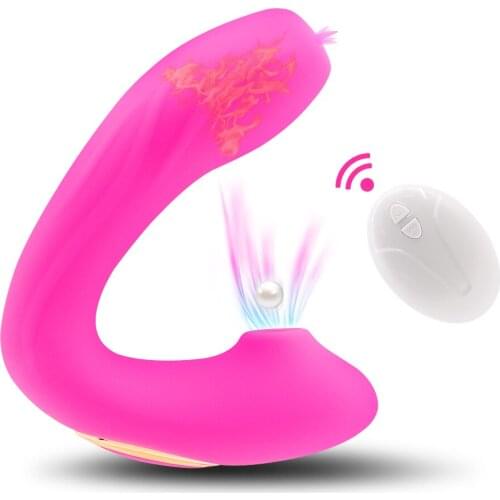Dildo Sucking Vibrators for Woman Heatable Clitoris Sucker Blowjob Tongue Stimulator Nipple Vagina Pussy Pump Sex Toys for Adult