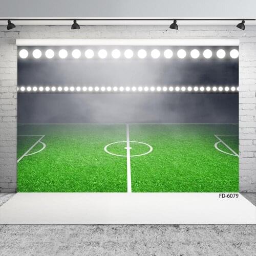 Football Field Light Photography Background Vinyl Cloth Fond Backdrop Photo Studio for Children Baby Portrait Photophone Props