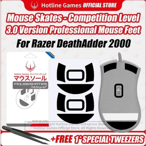 Hotline Games 3.0 Mouse Skates Mouse Feet Replacement for Razer DeathAdder 2000 Gaming Mouse,Smooth, Durable,Glide Feet Pads