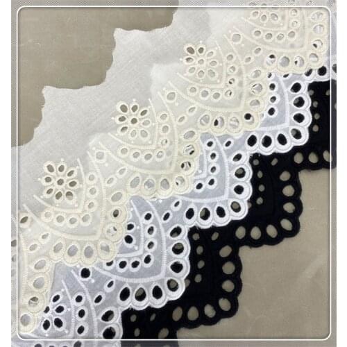 Custom Made Embroidered Cotton Cloth Combed Cotton Lace Manual Childrens Clothing Curtain Sofa Accessories RS3149