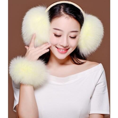 JKP 2021 Real Fox Fur Cuff Sleeves for Women Winter Warm New Fashion Natural Fox Fur Cuffs Arm Sleeves Women Luxury Brand