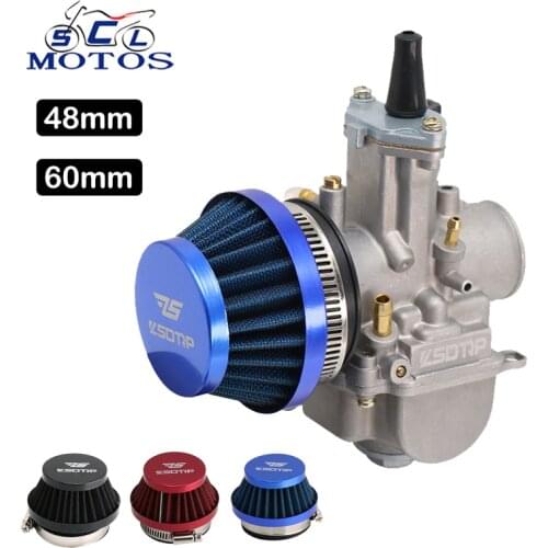 Sclmotos- 48mm 60mm Motorcycle Carburetor Air Filter Clean for Dellorto SHA Carb Puch Moped 47cc 49cc 80cc Mini Pocket Dirt Bike