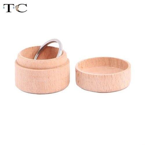 Creative Wooden Ring Box Vintage Round Wedding Box Jewelry Storage Box Necklace Earrings Container Storage Case Empty Box
