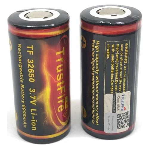 2PCS/LOT TrustFire 32650 Rechargeable Battery Large Capacity 6000mAh 3.7V Lithium Batteries with PCB Protected Board