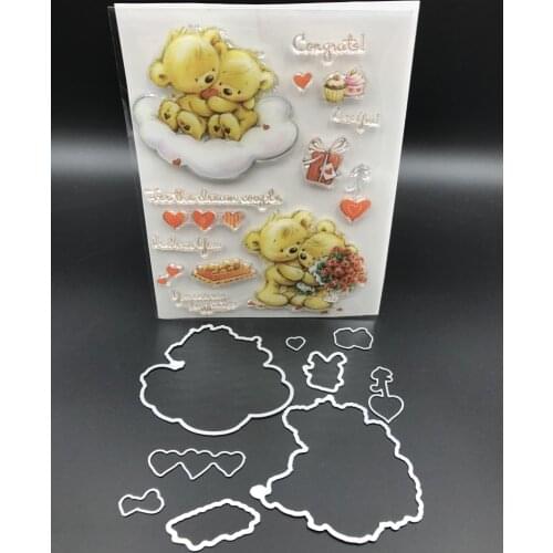 Cute Bear Metal Cutting Dies and stamp Stencils for DIY Scrapbooking/ Decorative Embossing DIY Paper Cards Making A557