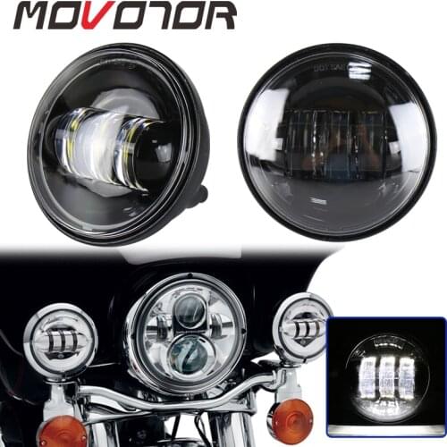 MOVOTOR 1 Set 30W Led Fog Light for Motorcycle Fog Lamps 12V DC Spotlights for Touring Electra Glide Road King Street Glide