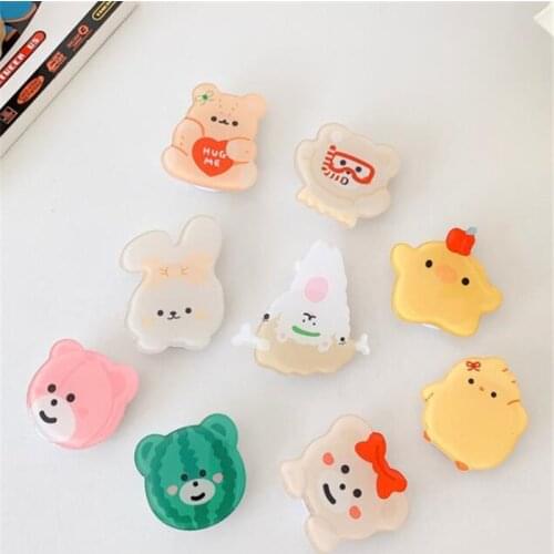 Cartoon Korean Animal Expanding Stand Grip Mount Phone Socket Fold Mobile Smartphones Pocket Desktop Bracket Phone Stand Holder