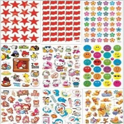 G410 childrens reward sticker kindergarten praise cartoon sticky paper Pentagram small red flower smiling face and so on