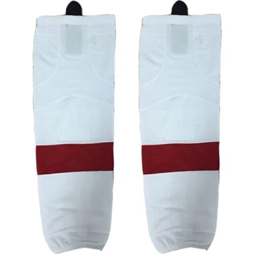 COLDINDOOR 100% Polyester white Ice Hockey Socks Cheap Shin Guards W004