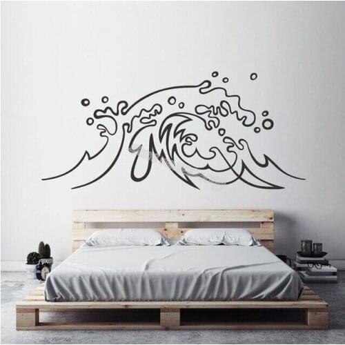 Ocean Wave Vinyl Wall Stickers Sea Marine Bathroom Decoration Decal Bedroom Sofa background Waterproof poster wallpaper AL301