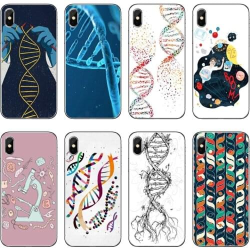 Retro DNA Science Illustration Transparent Phone Case For iPhone 12 11 Pro Max Mini XS Max XR X 8 7 Plus 6 6S Plus 5 5S SE 2020