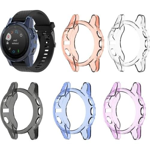 TPU Transparent Watch Cover Case for Garmin Fenix 5S Smart Watch Housing Frame Anti-Scratch Screen Protector for Garmin Fenix 5S