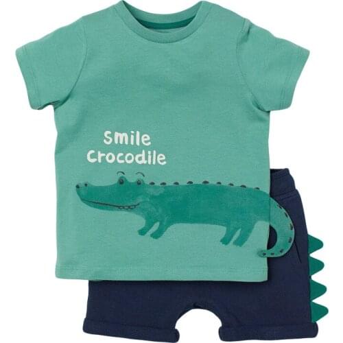 SAILEROAD Childrens Crocodile Design Pajamas Set Girls Stripe Cotton Kids Pyjamas Boys Sleepwear Night Wear Clothing Suits