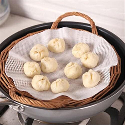 Silicone Non-Stick Steamer Mesh Pad For Steamed Stuffed Buns/Bread Pastry Kitchen Cooking Tools Round Dumplings Mat
