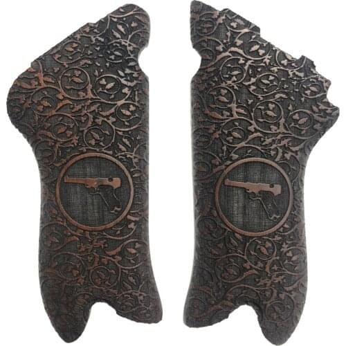 Luger P08 Compatible Roller Parabellum Laser Cut Wooden Grip Mod1