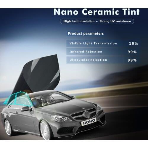 SUNICE 0.5X10M 10% Visible Light Transmission Dark Black Car Auto house Window Tint Summer Glass Shading Film privacy tinting