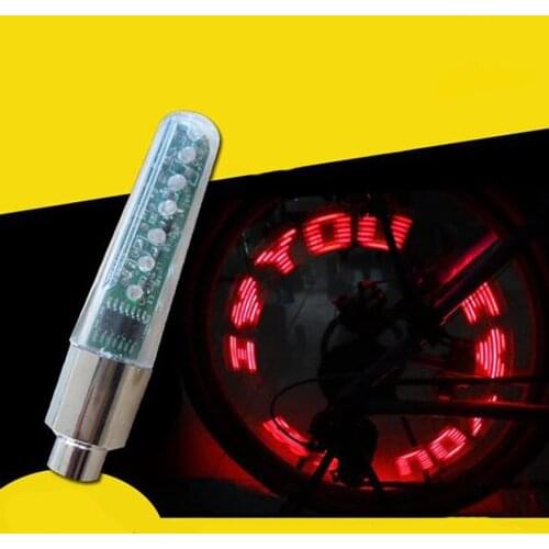 LED Flash Tire Wheel Valve Cap Light for Car Bike Bicycle Motorbicycle Wheel Light Tire Dual Sides English Letters Light