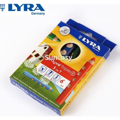 Lyra Groove Triple 3 In 1 Color Pencil , Coloured Pencil, Wax Crayon and Water Soluble Pencils,Childrens Painting and Coloring