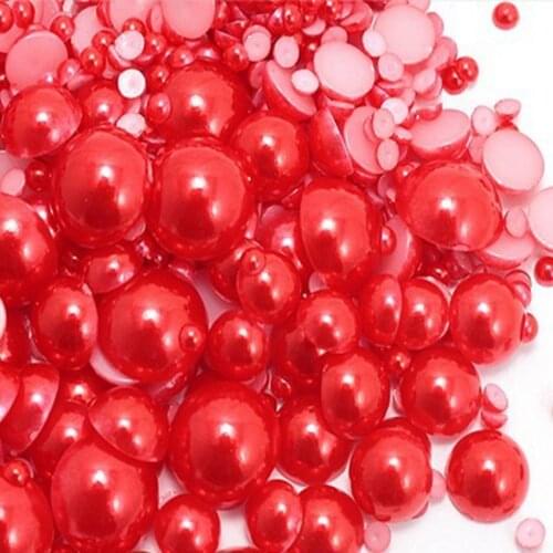 Jewelry Materials For Diy Decoration 3mm~10mm Mixed Sizes 1000pcs Flat Back Half Pearl