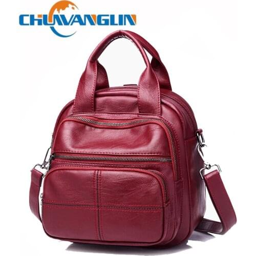 Chuwanglin Multifunction leather womens backpacks casual school bag for girls fashion Wild mochila feminina backpacks C2320